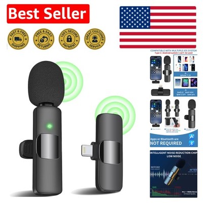 Professional Wireless Lavalier Mic for iPhone - Easy Connect & Noise Reduction