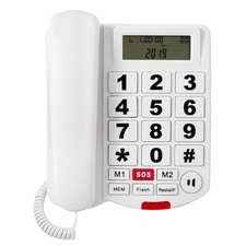 Corded Big Button Phone for Seniors Visually Impaired, Caller ID, Landline Tel