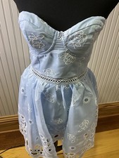 FASHION NOVA BLUE DETAILED MINI DRESS