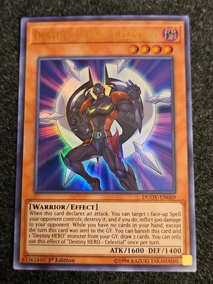 1x (M/NM) Destiny HERO - Celestial - DUOV-EN069 - Ultra Rare - 1st Edition  YuGi
