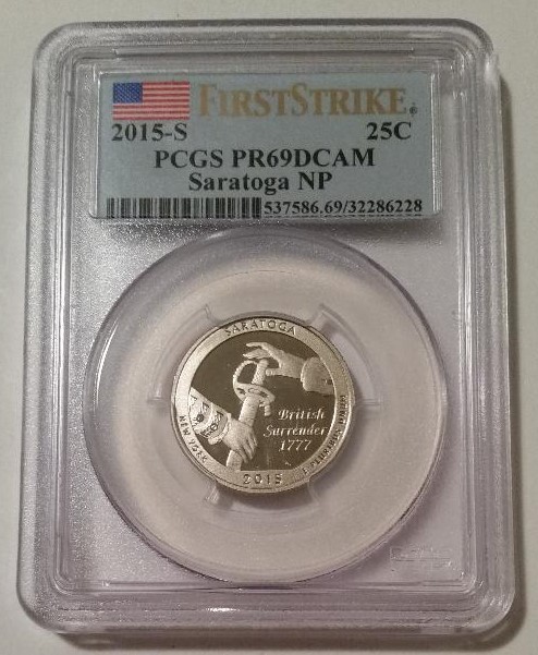 2015 S Clad Saratoga NP Quarter Proof PR69 DCAM PCGS First Strike