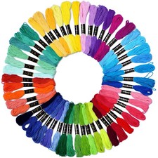 Friendship Bracelet String 50 Skeins Fashionable Rainbow Color Embroidery Flo...