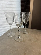 Libby Rock Sharpe Halifax Champagne Cocktail Wine 7-3/4" tall Glasses 1940s