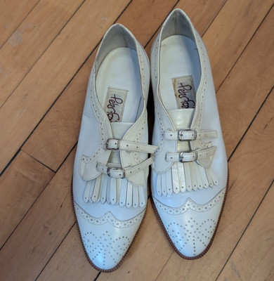 Vintage Peter Fox Leather Oxford Shoes  Size 6  Italy  NEW NOS