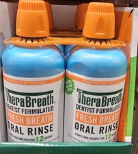 TheraBreath Fresh Breath Oral RInse 1L - Icy Mint - 2 bottles/Lot of 2 33.8oz