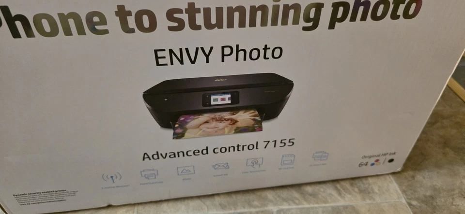 HP Envy Photo 7155 Wireless Color All-in-One Inkjet Printer + INK - Image 2 of 4