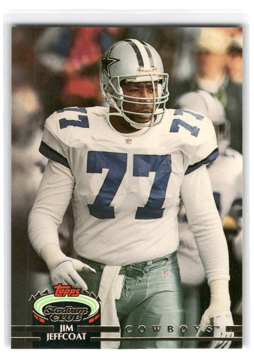 Jim Jeffcoat 1992 Stadium Club FOOTBALL #5b Dallas Cowboys