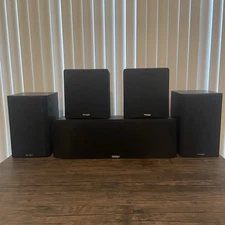 Surround Sound Paradigm Set Of 5 Speakers 2 Atom v.2s, 2 ADP-70 v.2s, Center Pcs