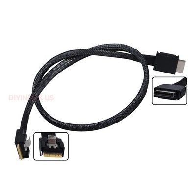 Gen5 PCI-E Slimline SFF-8654 4i to Oculink SFF-8611 4i Adapter Cable Wire 0.5M