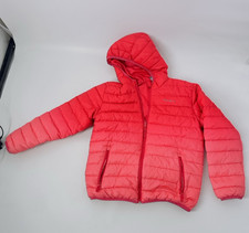 Eddie Bauer Down Reversible Girls Hood Puffer Jacket Large 14-16 Ombr  Pin