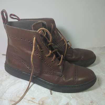 Polo Ralph Lauren Brown Leather Boots Jarrod Mid Boots Cap toe Sz 8.5D  womens
