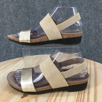 Munro American Pisces Strappy Sandals Womens 8.5 M Casual Open Leather Gold