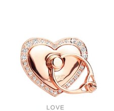 Universal 360 Rotating Finger Ring Stand Holder for Cell Phone Rose Gold Heart