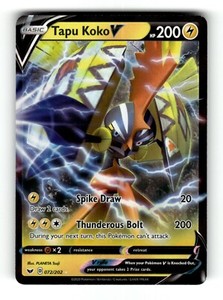 Tapu Koko V - Swsh01 Sword & Shield - 072/202 - Holo - NM - Pokemon TCG