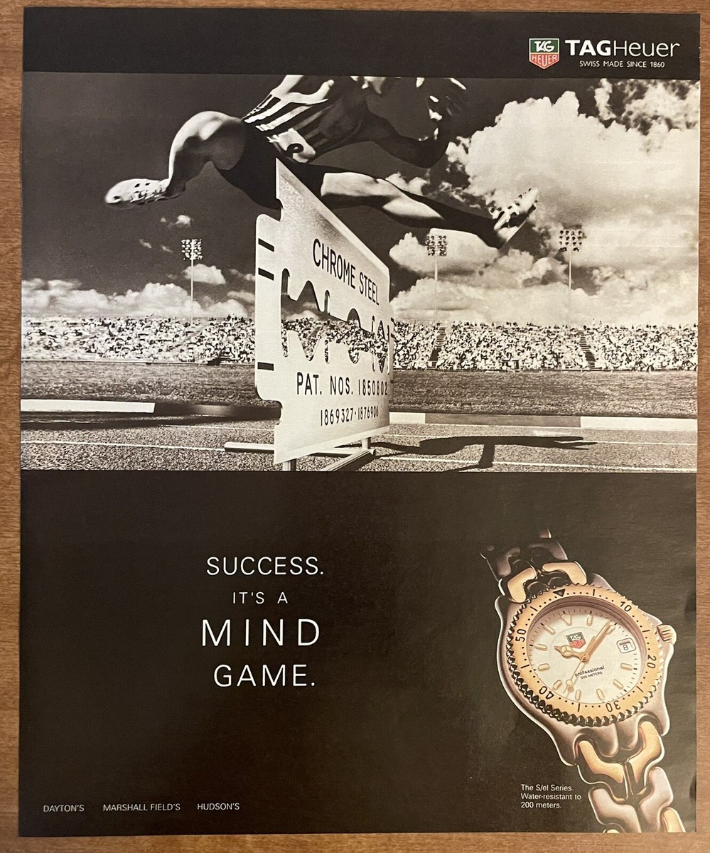 1995 Tag Heuer Swiss-Made Watches Success Hurdles 90s Print Ad | eBay