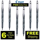 Pilot P500 Extra Fine 38600, Black Ink, 0.5mm Precise Gel Roller Pen, 6 Pens