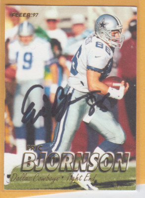 Autographed 1997 Fleer Eric Bjornson - Cowboys
