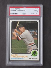 1973 Topps Danny Thompson ERROR VARIATION # 443 Twins PSA 9 MINT