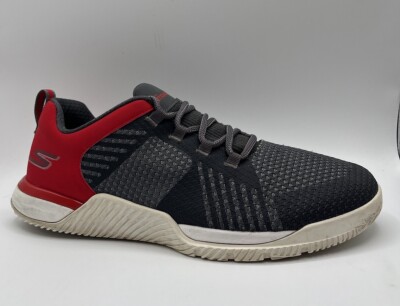 Skechers Men Go Train 55218 Gray Red Running Trail Shoes