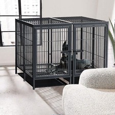Heavy Duty Indestructible Dog Crate Steel Divider Panels Double Dog Kennel Cage