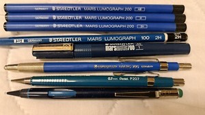 Lot of vintage STAEDTLER MARS DRAFTING MECHANICAL PENCILS/LEAD