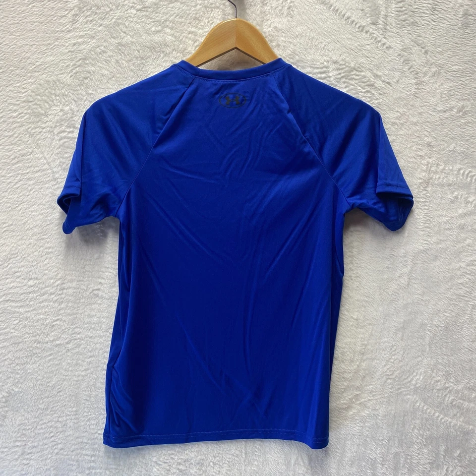 Under Armour Big Logo Loose T-Shirt Boys Medium YM Blue UA Tech Crew Neck Sports - Image 4 of 4
