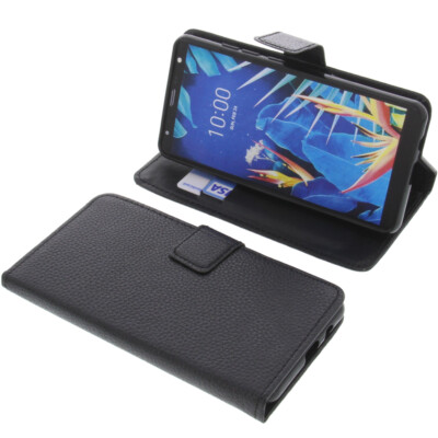 Tasche für LG K20 2019 Book-Style Schutz Hülle Handytasche Buch Schwarz
