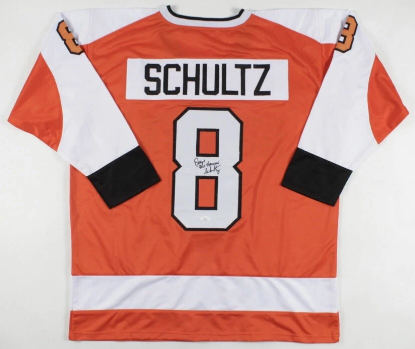 Dave Schultz Philadelphia Flyers Autographed Custom White Hockey Jersey JSA  COA