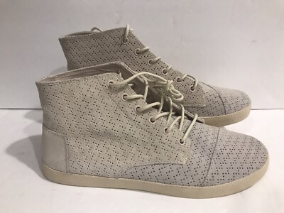 TOMS Women's Ivory Suede Leather Mesh Lace-up Ankle Mid Boot Size 10