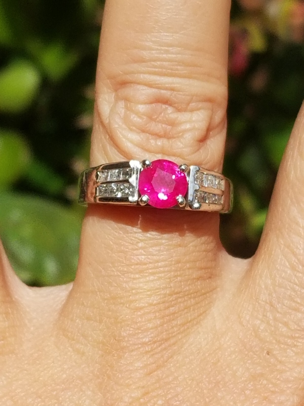 Beautiful Bright Round Ruby Princess Diamond 14k … - image 7