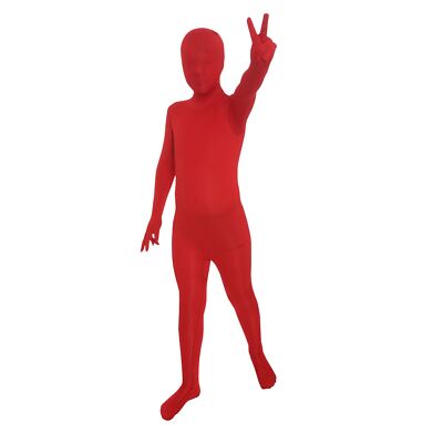 Kinder roter Morphsuit Jungen Mädchen Kostüm für Halloween Buchwoche