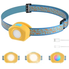 EverBrite LED Kids Headlamp Rechargeable Headlamp w/RGB Mode Adjustable Headband
