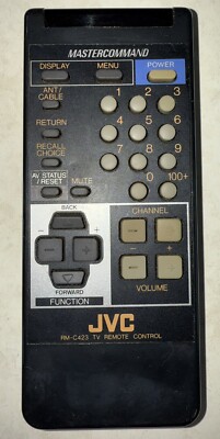 OEM Genuine JVC RM-C423 TV/VCR/CBL Master Command Remote Control Tested Used