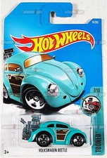 2017 Hot Wheels VOLKSWAGEN BEETLE #74 teal blue- Tooned- HW 1:64 VW Mattel DTX50