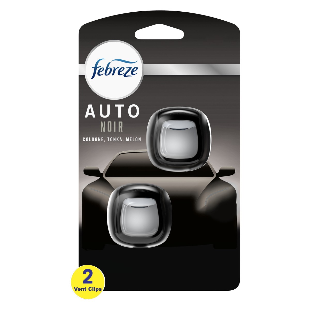 Febreze AUTO Air Freshener Vent Clip Noir Scent Car Vent Clip Pack  of