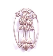 Brooch Charles Rennie Mackintosh Design Glasgow Rose 925 Sterling Silver 12.7g