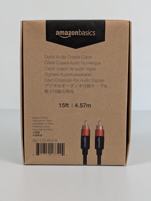 AmazonBasics PBH-22672 Digital Audio Coaxial Cable - 4,57m, Schwarz