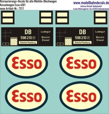 H0-Restaurierungs-Decals f&uuml;r Esso-Kesselwagen von M&auml;rklin Nummer 4501, 087-7311