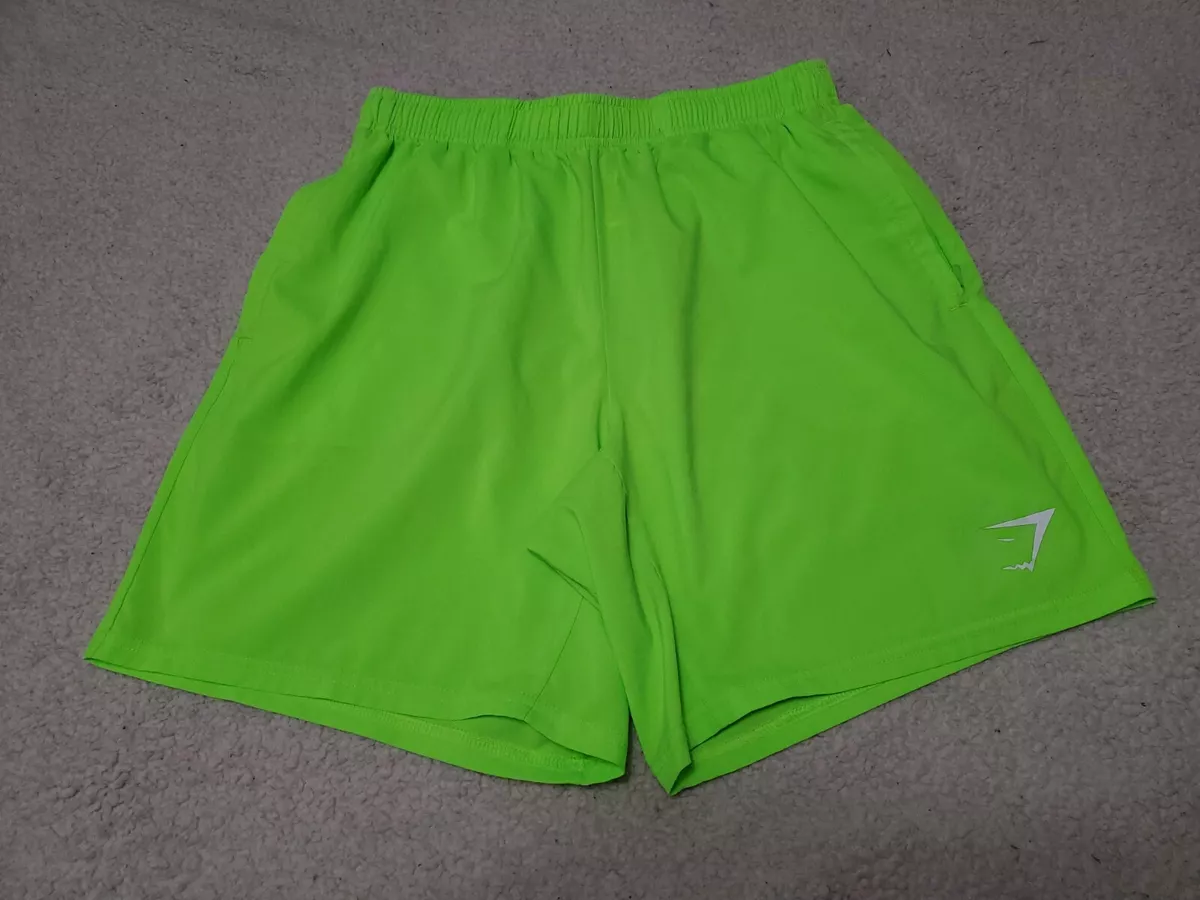 Gymshark Neon Green Lightweight Athletic Shorts Size Medium (W26×L7)