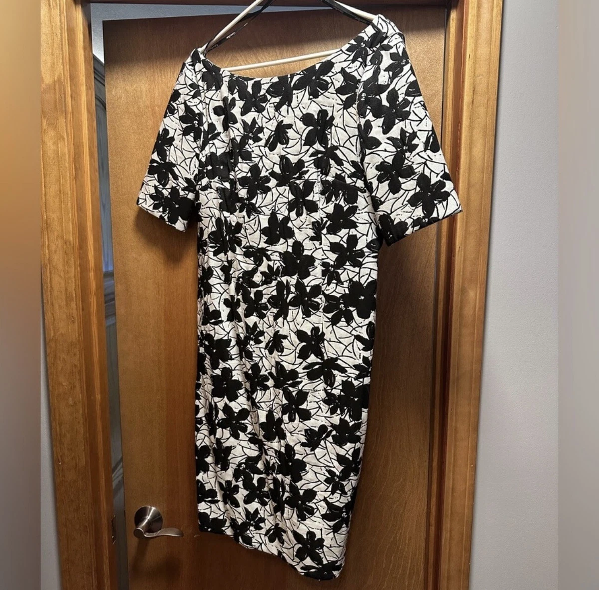 calvin klein Black And White floral dress 14 eBay