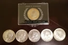 New ListingA LOT OF SIX  1964 JOHN F. KENNEDY SILVER HALF DOLLARS. 90% SILVER (CIRCULATED).