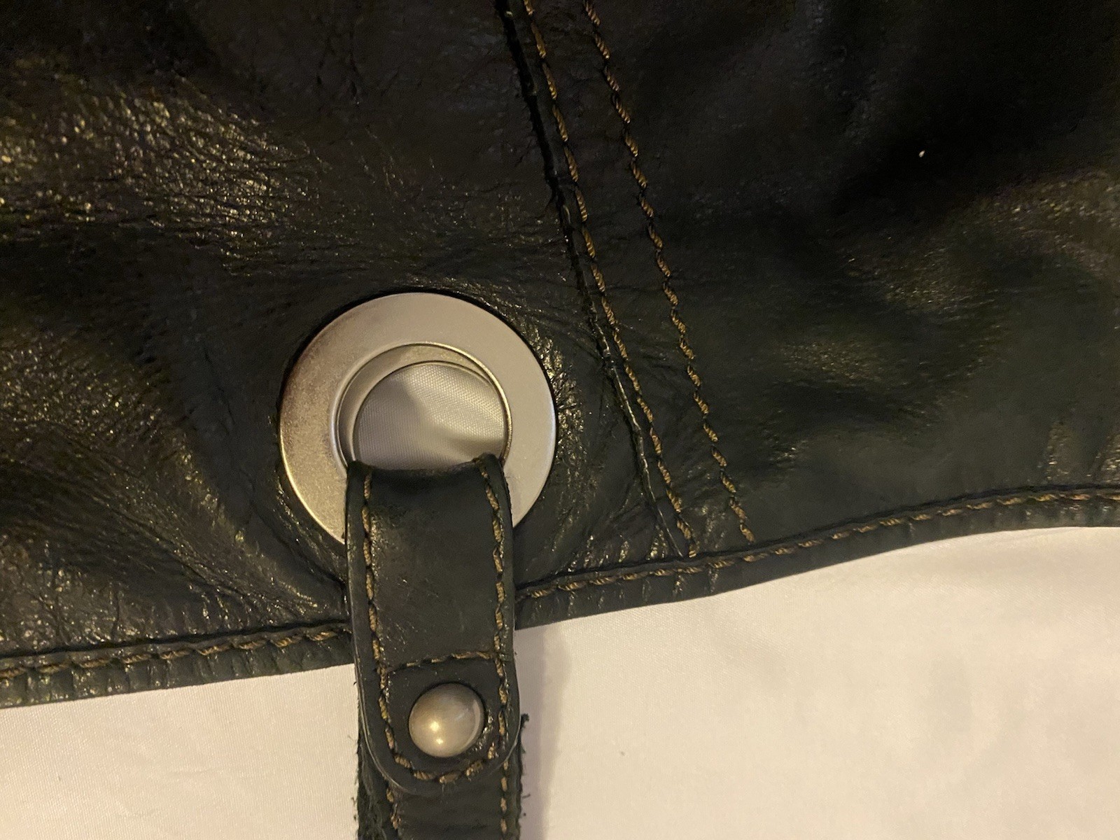 Fossil Solid Black Leather Crossbody Medium Shoul… - image 7