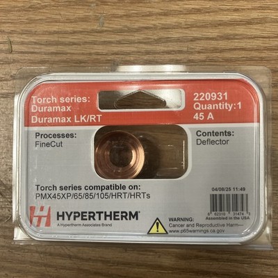 Hypertherm Genuine Powermax 45 65 & 85 Fine Cut Deflector Shield 220931