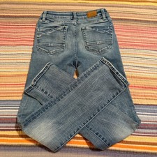 BKE Youth Straight Jeans Light Wash Adjustable Waist Size 14R Denim