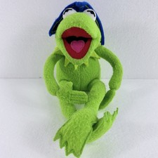 Jim Henson Kermit The Frog Plush 1995 Eden Muppets Stuffed Toy Hat Vintage
