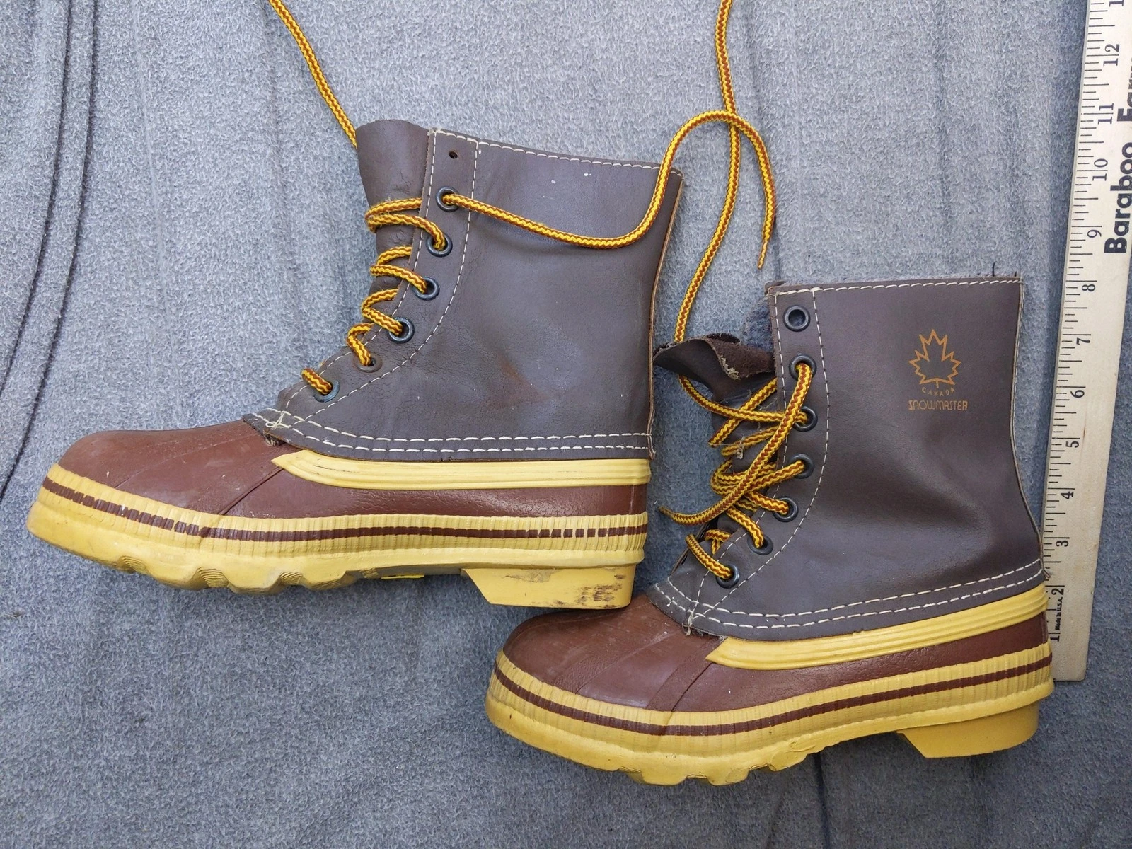 Genfoot Snowmaster Snow Boots Youth Size 4 Brown Leather Insulated Lined Winter