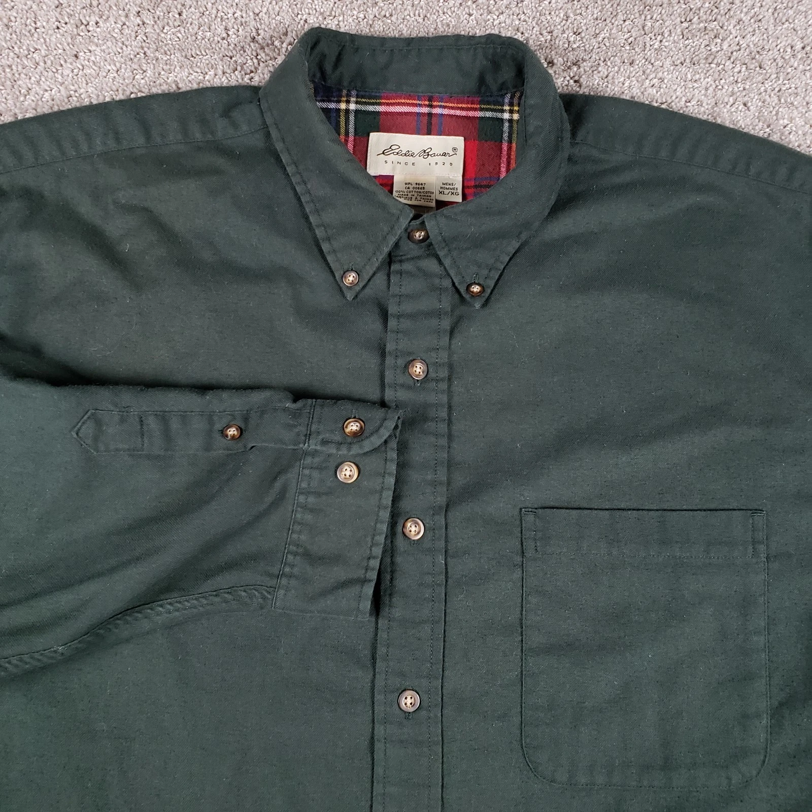 Eddie Bauer Shirt Mens XL Green Flannel Button down Causal Outdoors 90s 00s
Opens in a new window or