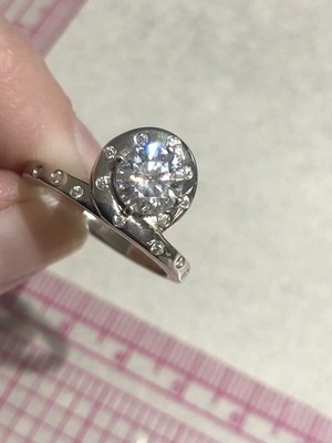 Designer TJC Moissanit 925 Sterling Silber 1ct Rundschliff Verlobungsring