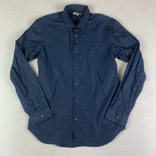 Men's Burberry London Button Up Shirt Casual Sz 16-41 Long sleeve Blue issues 