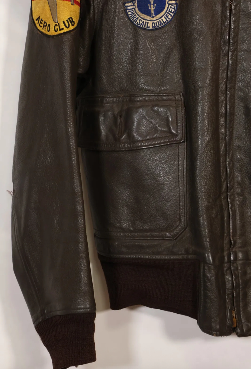 Vintage 1968 US Navy G-1 Flight Jacket Size 42 w/ VQ-1 & PACAF